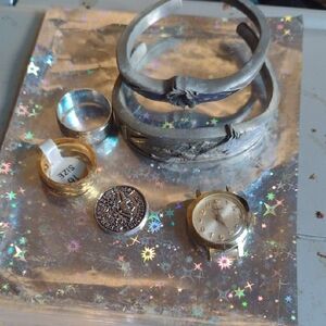 Gold and Silver Watch with Bracelet Set